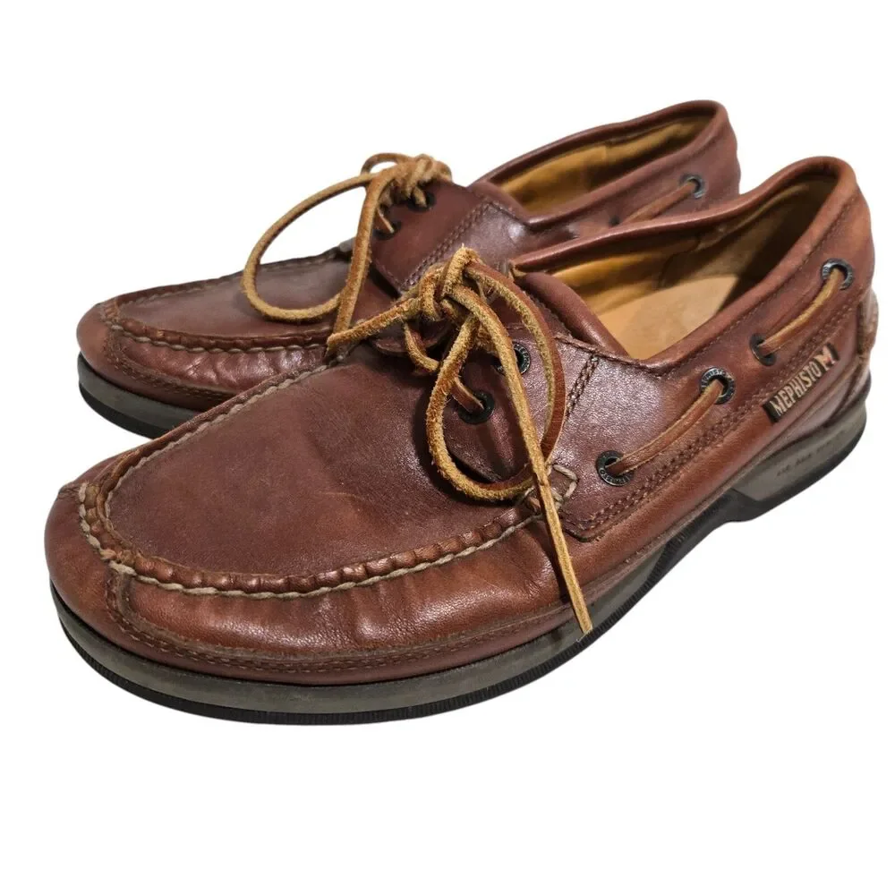 Mephisto‎ Spinnaker Boat Shoes Mens Size 7 Brown Leather Comfort Shoes Nautical